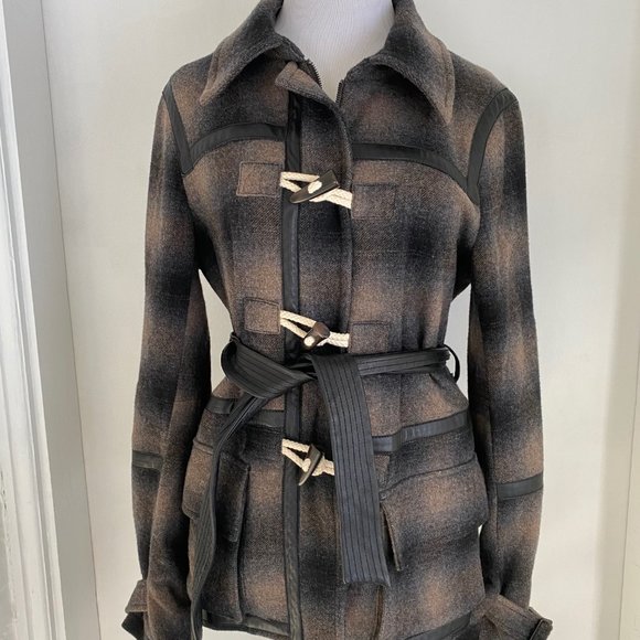 Buckley Taylors for Madewell Downing Toggle Coat Belted Blurred Plaid 6